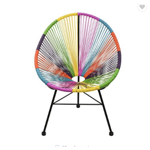China Outdoor /indoor acapulco weave ege garden chair on black frame, White