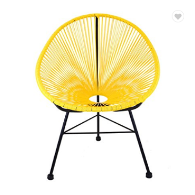 China Outdoor /indoor acapulco weave ege garden chair on black frame, White