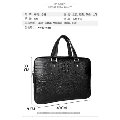 Custom Handmade Brown Computer Laptop Men Genuine Leather Bag Briefcase