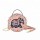 Carton Pattern Crossbody Handbags Round Pu Leather Shoulder Bags