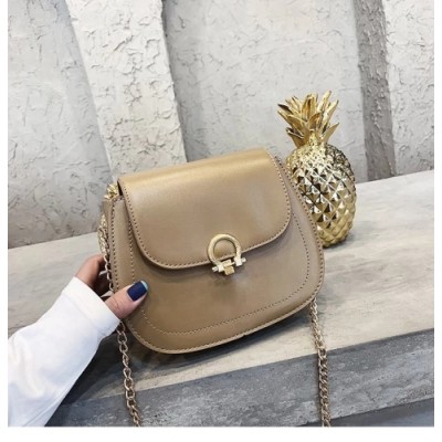 Trapzoid Small Metal ButtonMessenger Women Handbag