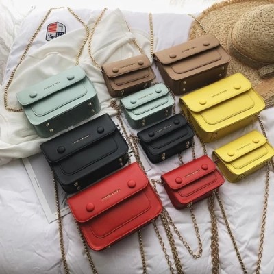 Trendy Multi Color Thin Chain Messenger Hand Bag