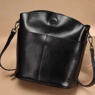 Pure Color Leather Cross Bag for Ladies