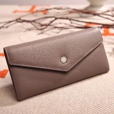 Fashionable New Lady Leather Medium Length Purse Cowhide