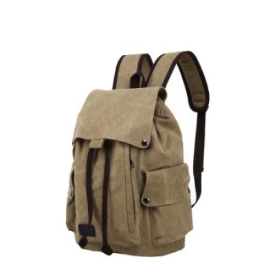 China Factory Custom Vintage Canvas Back Pack Male Rucksack Hipster Backpack Duffel Bag Leather and Canvas Backpack