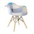 Patchwork Fabric Arm   Chair beech wooden legs