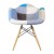 Patchwork Fabric Arm   Chair beech wooden legs