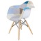 Patchwork Fabric Arm plastic and fabric  Chair beech wooden legs