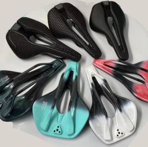 Ladies mountain road bike saddle 245*155mm/ 245*145mm Ergonomic Ultralight Bike Seat Carbon Fiber 3D Print Saddle