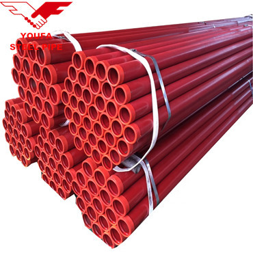 Welded steel pipe tube red painting for fire fighting system made by Youfa mill