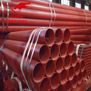 Welded steel pipe tube red painting for fire fighting system made by Youfa mill