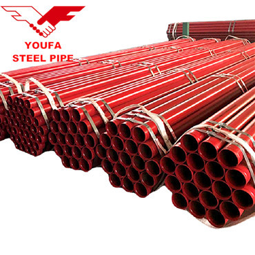 Welded steel pipe tube red painting for fire fighting system made by Youfa mill