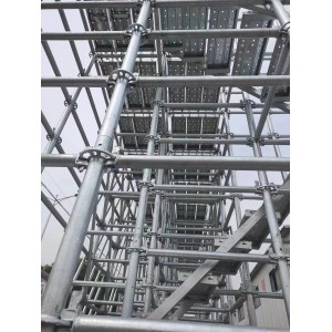 Galvanized Construction Stair Building Ringlock Scaffolding Tower For Aerial Work