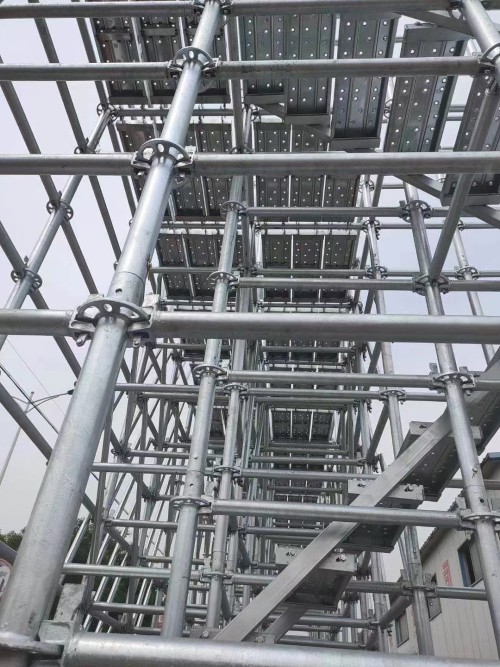 Galvanized Construction Stair Building Ringlock Scaffolding Tower For Aerial Work