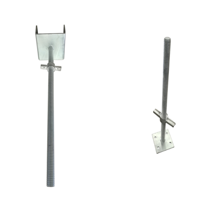 Good quality steel screw adjustment scaffolding jack and base plate prop