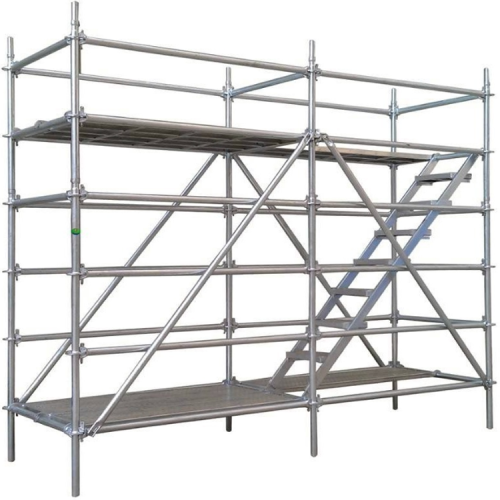 Galvanized Construction Stair Building Ringlock Scaffolding Tower For Aerial Work