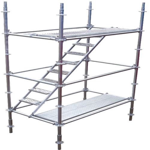 Galvanized Construction Stair Building Ringlock Scaffolding Tower For Aerial Work