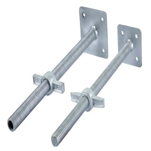 Adjustable steel jack base scaffolding u head screw jack base with nuts
