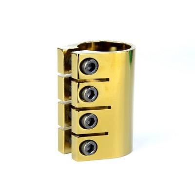 직업적인 곡예 스쿠터를위한 전기 도금을 한 CNC 6061 알루미늄 황금 4 개의 구멍 죔쇠