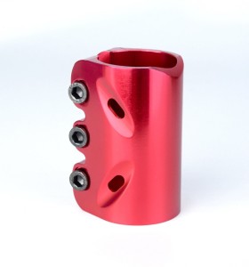 High End Three Bolts Pro Stunt Scooter Clamp with Anodizing Red Color for Scooters