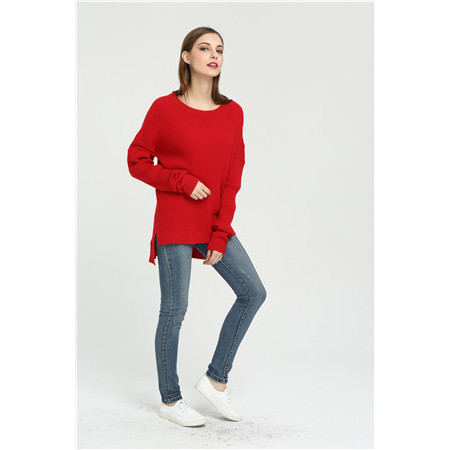 модный женский кашемировый свитер красного цвета