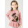 maglione in cashmere per ragazza carina di colore rosa con motivo a coniglio