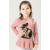 ODM factoyr pink color cute girl cashmere dress sweater with rabbit pattern