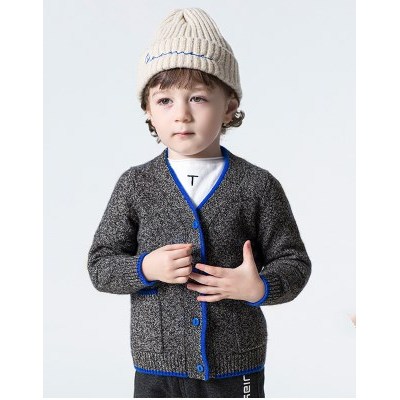 wholesale boy cashmere cardigan sweater in multi colors with pockets China factory