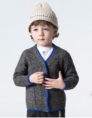 suéter tipo cardigan de cachemira para niño en varios colores con bolsillos