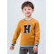 OEM factory boy cashmere word pattern round neck sweater with strip