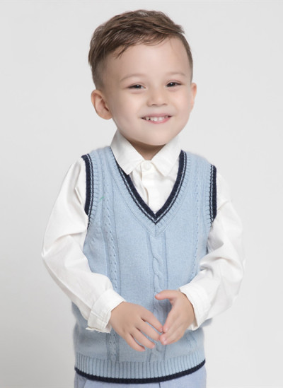 мальчишка с v-образным вырезом из кашемира серая тесьма для вязания спицами с полоской