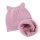 gorro y bufanda de cachemira rosa con costillas y orejas