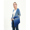 long sleeve pure cashmere ladies cardigan with dip dye printing China factory