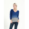 Custom design fashion design women cashmere blend sweater with dip dye printing