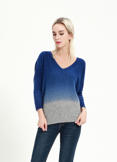 maglione in misto cashmere da donna fashion design con stampa dip dye