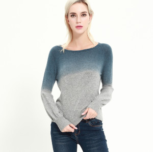 maglione da donna in puro cashmere di nuova moda con stampa dip dye