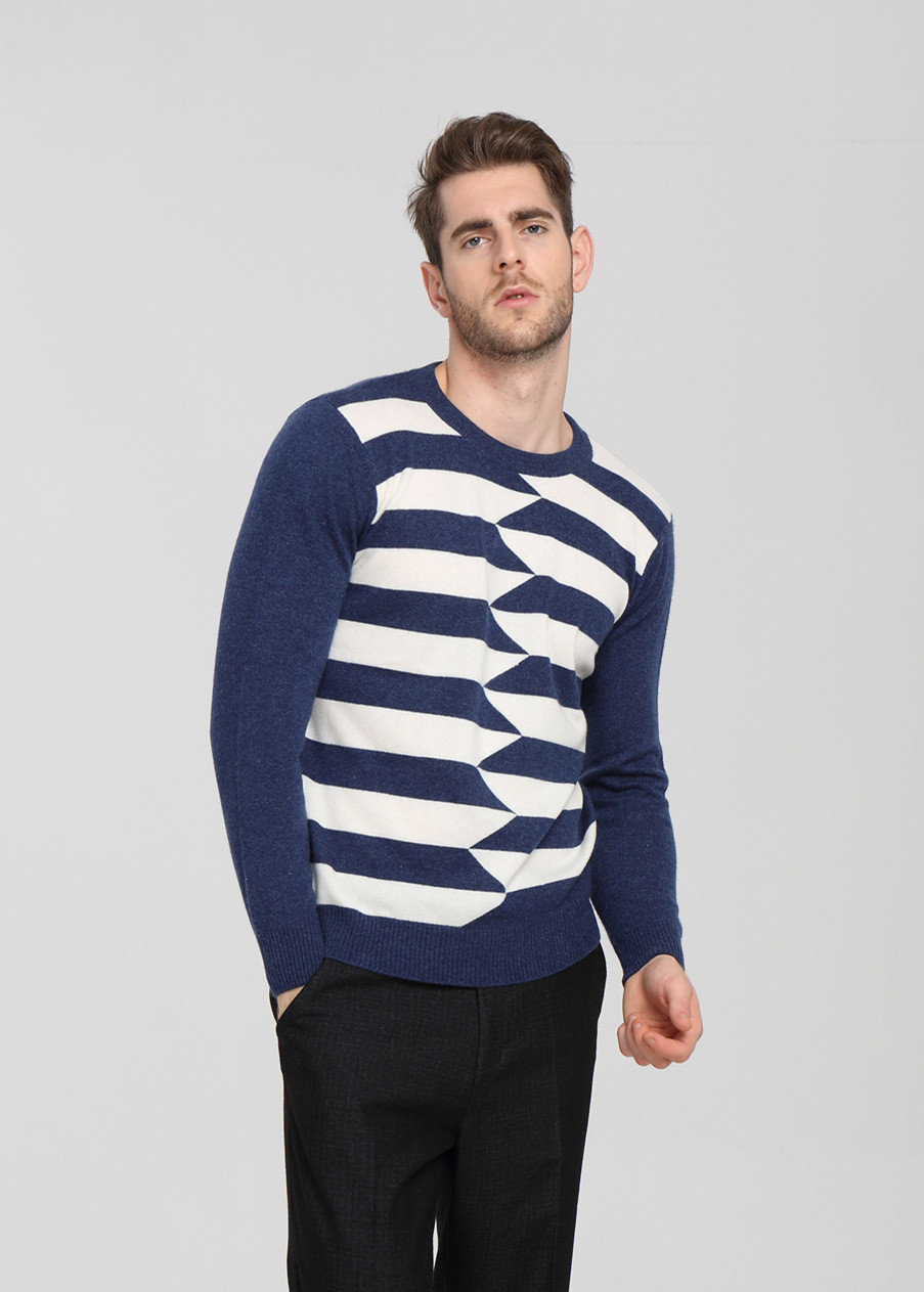 pull en cachemire pour homme avec rayures