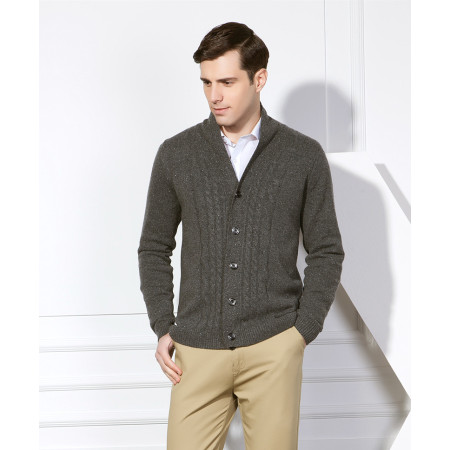 ODM China factory new design 100% pure cashmere cardigan knitwear for men with cheap price