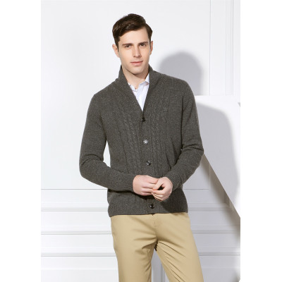 ODM China factory new design 100% pure cashmere cardigan knitwear for men with cheap price