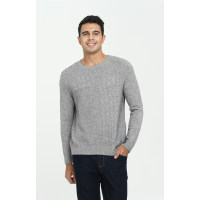 Custome design long sleeve pure cashmere men sweater with solid color for fall winter China factory
