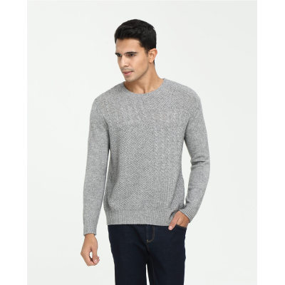 Custome design long sleeve pure cashmere men sweater with solid color for fall winter China factory
