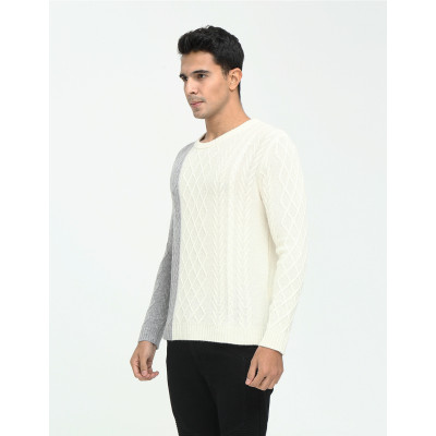 ODM China factory new design 100% pure cashmere contrast color pullover knitwear China vendor