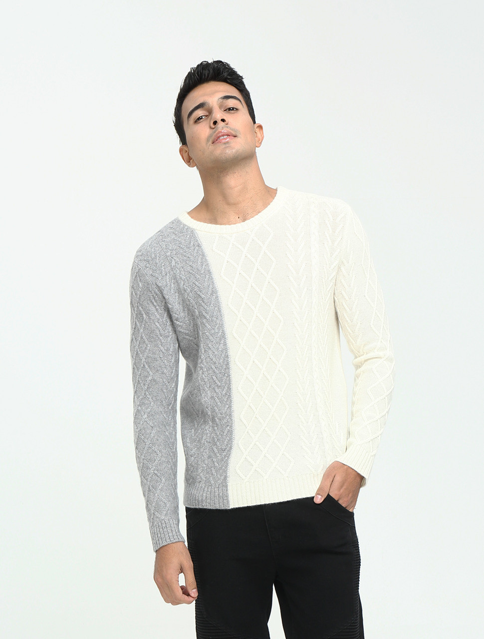 new design 100% pure cashmere sweater for men