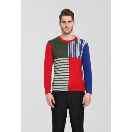 maglione da uomo in puro cashmere di design originale con multi colori