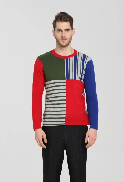 Wholesale original design high quality pure cashmere men sweater with multi colors China factory
