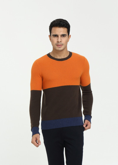 maglione classico da uomo in puro cashmere 100% con multi colori