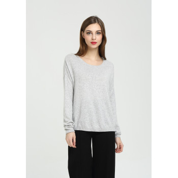 Wholesale fashion design pure cashmere women sweater with solid color China supplier