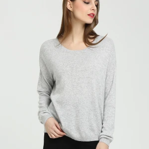 Wholesale fashion design pure cashmere women sweater with solid color China supplier