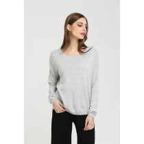 Wholesale fashion design pure cashmere women sweater with solid color China supplier