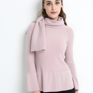 maglione da donna in puro cashmere con colore rosa